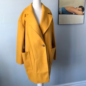 Topshop Carly Coat in Yellow Size 8